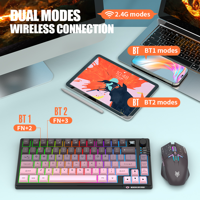 2.4G Dual-Mode Bluetooth Wirel - Gaming Keyboard Mouse Set recension och pris