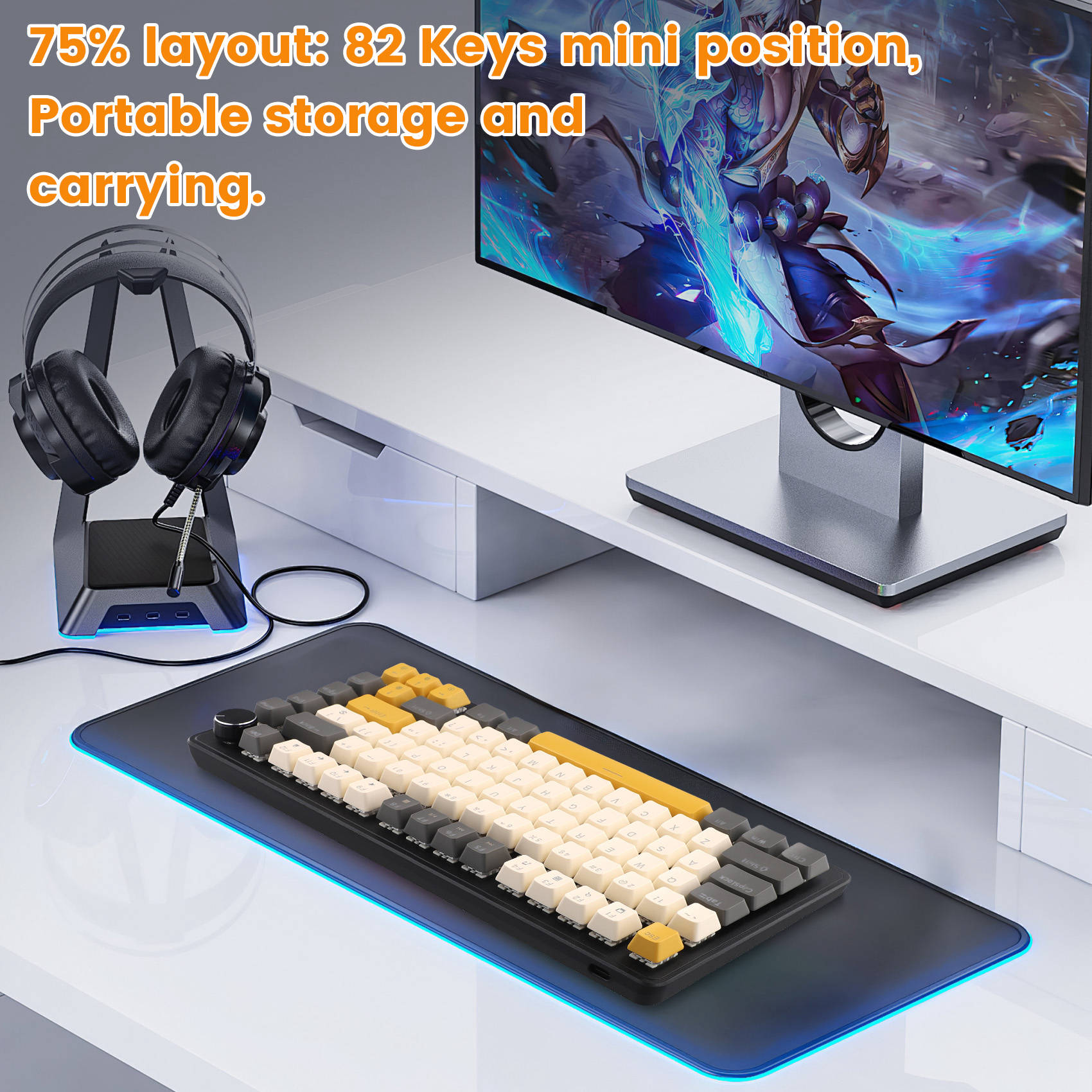 K82 Gaming Keyboard With Media - Keyboard Gaming Blue Switch recension och pris