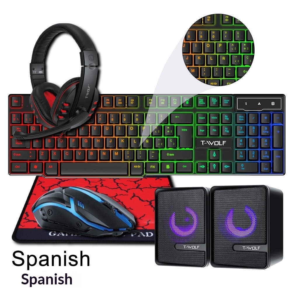 Spanish Russian Keyboard Layou - Gaming Keyboard Mouse And Headset Combo recension och pris