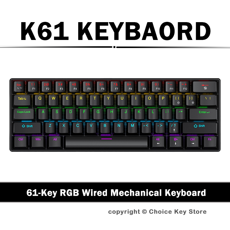 APAYADO K61 Wired Mechanical G - Keyboard Gaming Blue Switch recension och pris