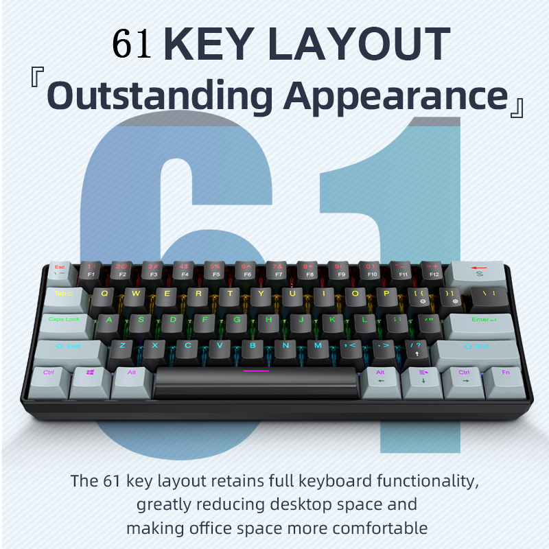 APAYADO K61 Wired Mechanical G - Keyboard Gaming Blue Switch recension och pris