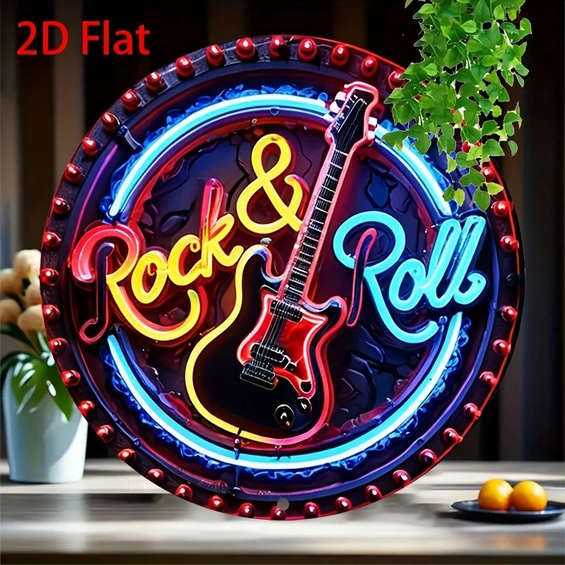 A Vintage Rock Neon Sign, 2Dfl - Brass Weight Plate recension och pris