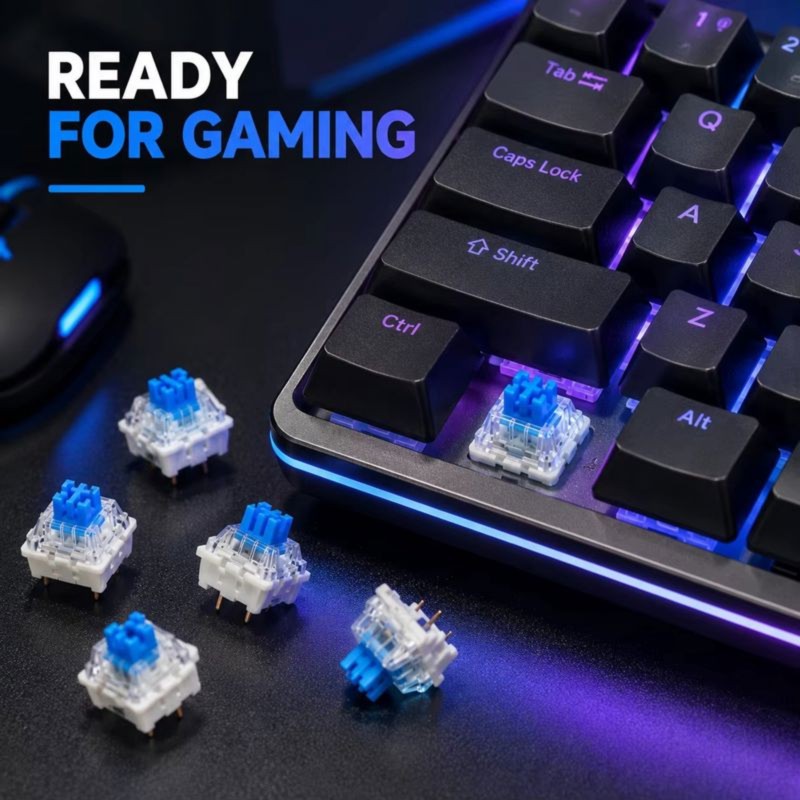 DT21 100Pcs DIY Mechanical Key - Keyboard Gaming Blue Switch recension och pris