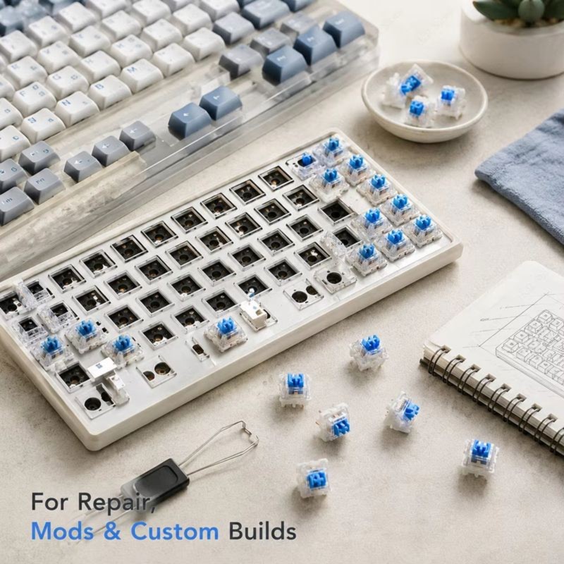 DT21 100Pcs DIY Mechanical Key - Keyboard Gaming Blue Switch recension och pris