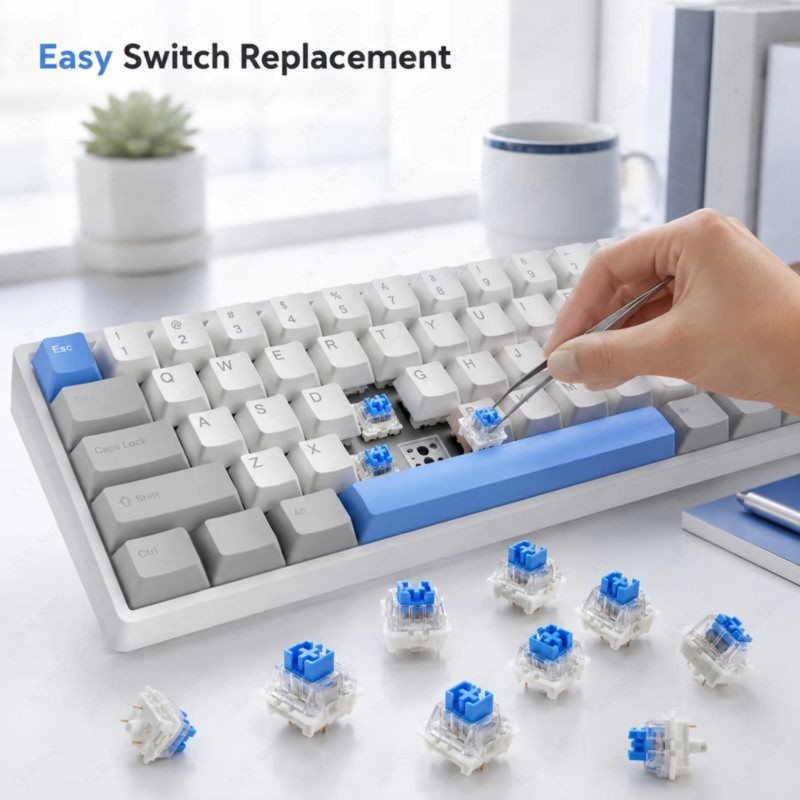 DT21 100Pcs DIY Mechanical Key - Keyboard Gaming Blue Switch recension och pris