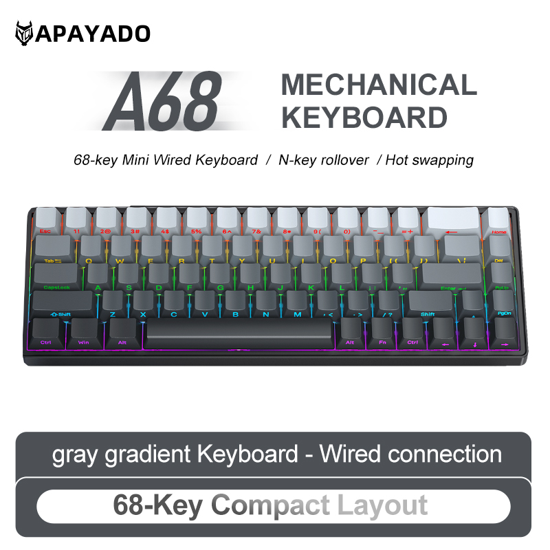 APAYADO A68 Wired Mechanical K - Keyboard Gaming Blue Switch recension och pris